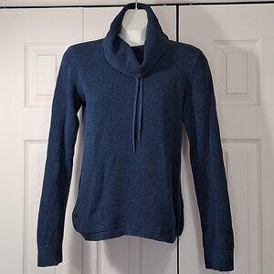 Lauren Ralph Lauren blue Unique Knit Turtleneck Cowl Neck Sweater Drawstring